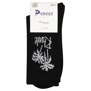 PSocks Comfort Men's Socks s.40-41 Palm Trees Black - buy, prices for - photo 1