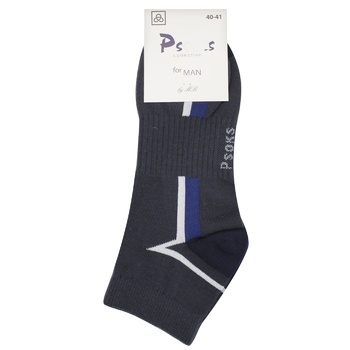 Шкарпетки чоловічі PSocks Комфорт р.40-41 темно-сірий кольорові смужки - купити, ціни на - фото 1