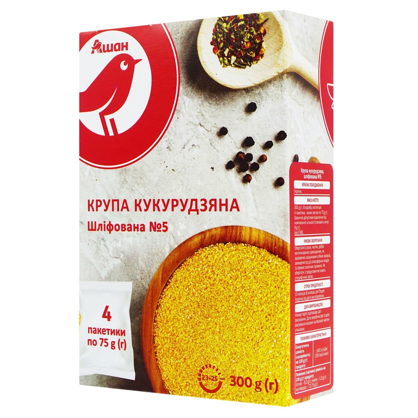 

Крупа кукурузная Ашан 4шт*75г