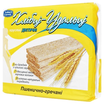 Khlibtsi-Udaltsi dietary wheat-buckwheat crispbread 100g - buy, prices for Auchan - photo 1