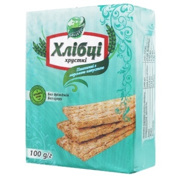 Galleti Yeast & Sugar Free Wheat Crispbread With Seaweed 100g - buy, prices for Auchan - photo 1