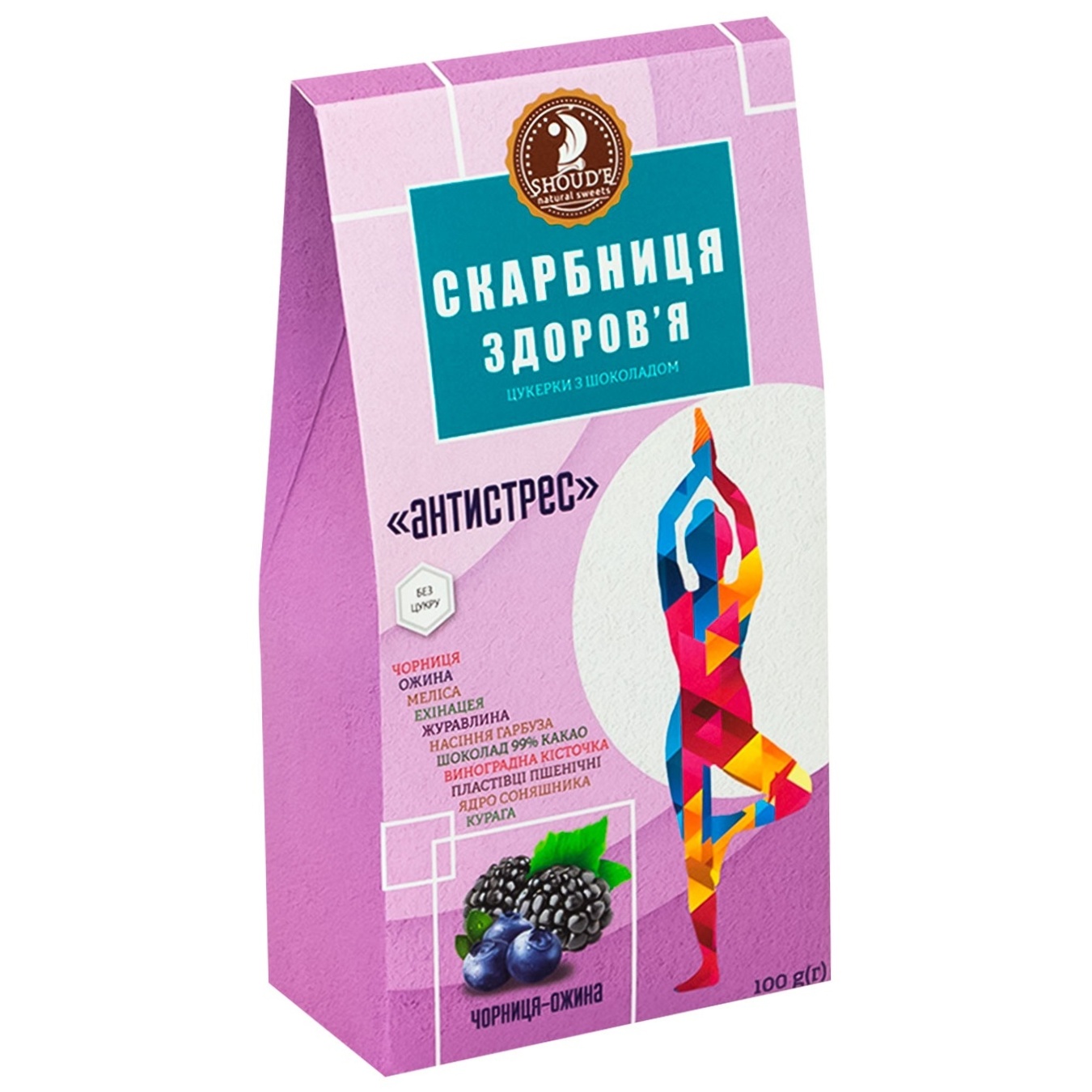 

Конфеты Shoud'e Скарбниця здоровья черника-ежевика без сахара 100г