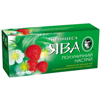 Чай зеленый Принцесса Ява Клубничное настроение в пакетиках 1,5г х 25шт - купить, цены на Чудо Маркет - фото 2