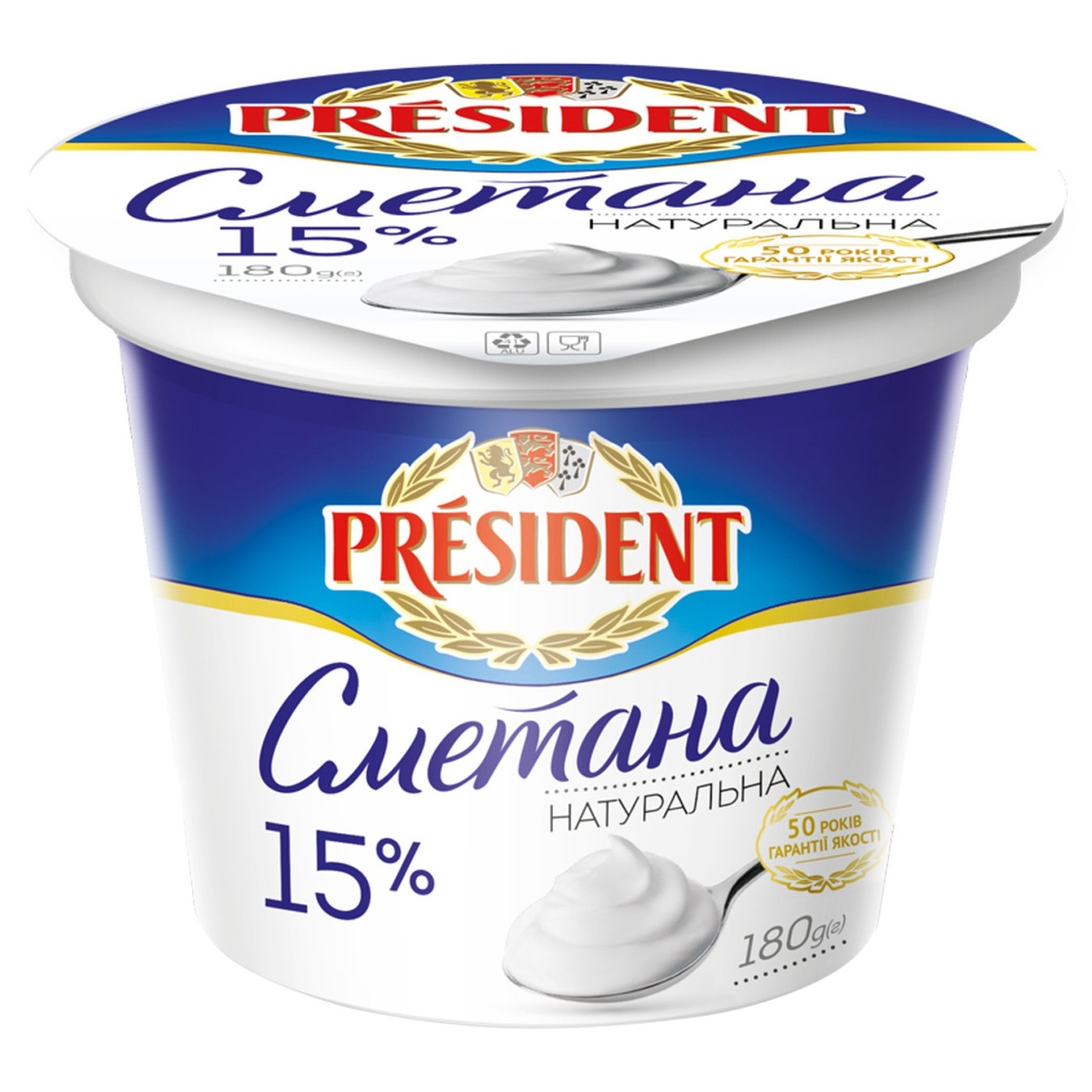 

Сметана President 15% 180г