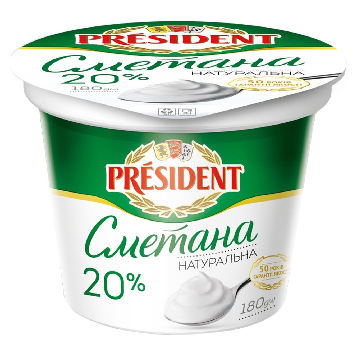 

Сметана President 20% 180г