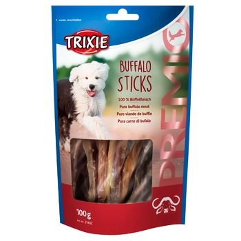 Ласощі для собак Trixie PREMIO Buffalo Sticks 100 г (буйвол) - купить, цены на MasterZoo - фото 1