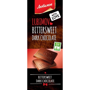 Шоколад чорний Любимов класичний 85г - купити, ціни на Auchan - фото 1