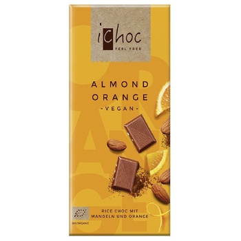 iChoc Almond-Orange Vegan Organic Chocolate 80g - buy, prices for COSMOS - photo 1