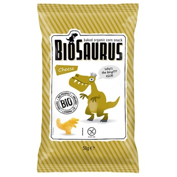 Снеки кукурудзяні Biosaurus з сиром органiчнi 50г - купити, ціни на Auchan - фото 1