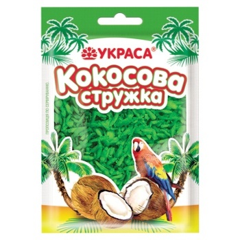 Стружка кокосовая Украса зеленая 25г - купить, цены на Auchan - фото 1