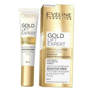 Крем Eveline Cosmetics Gold Lift Expert для контура глаз 15мл - купить, цены на Auchan - фото 1