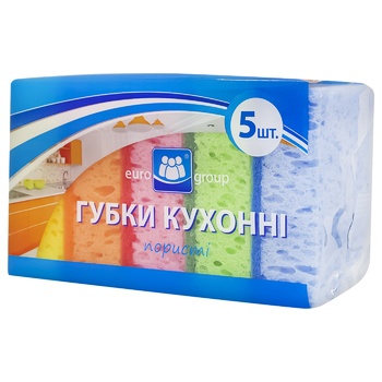 Eurogroup Kitchen Porous Sponge 5pc - buy, prices for COSMOS - photo 1