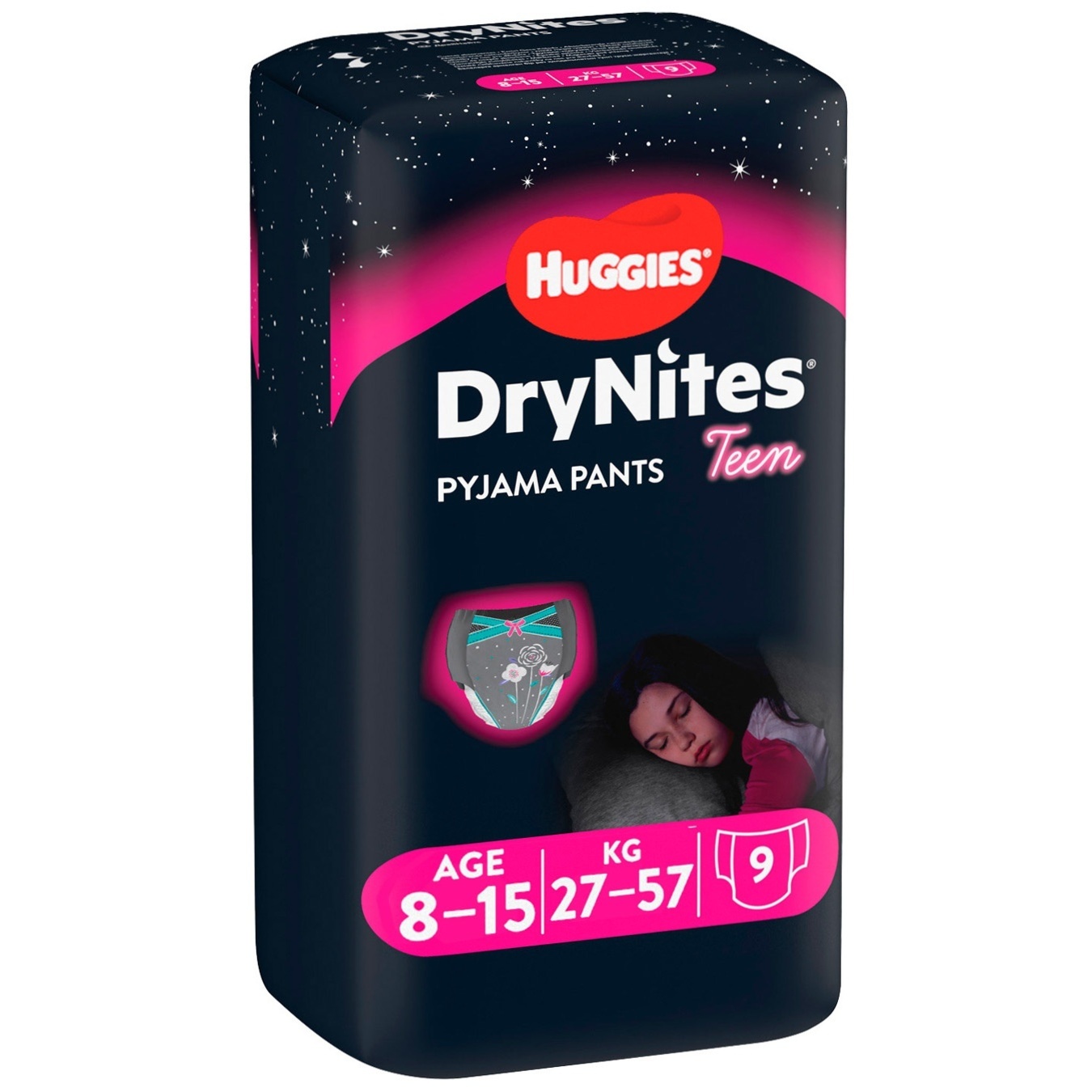 

Ночные трусики-подгузники Huggies DryNites для девочек 8-15лет 9шт