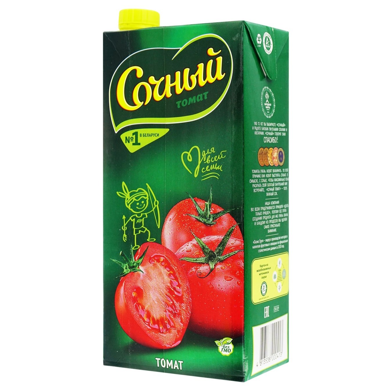 

Сок Сочный Томат с мякотью с солью 2л