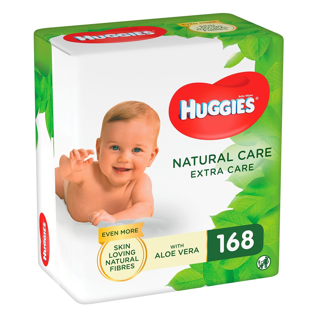 

Салфетки влажные Huggies Natural Care Extra Care детские с алоэ вера 3х56шт