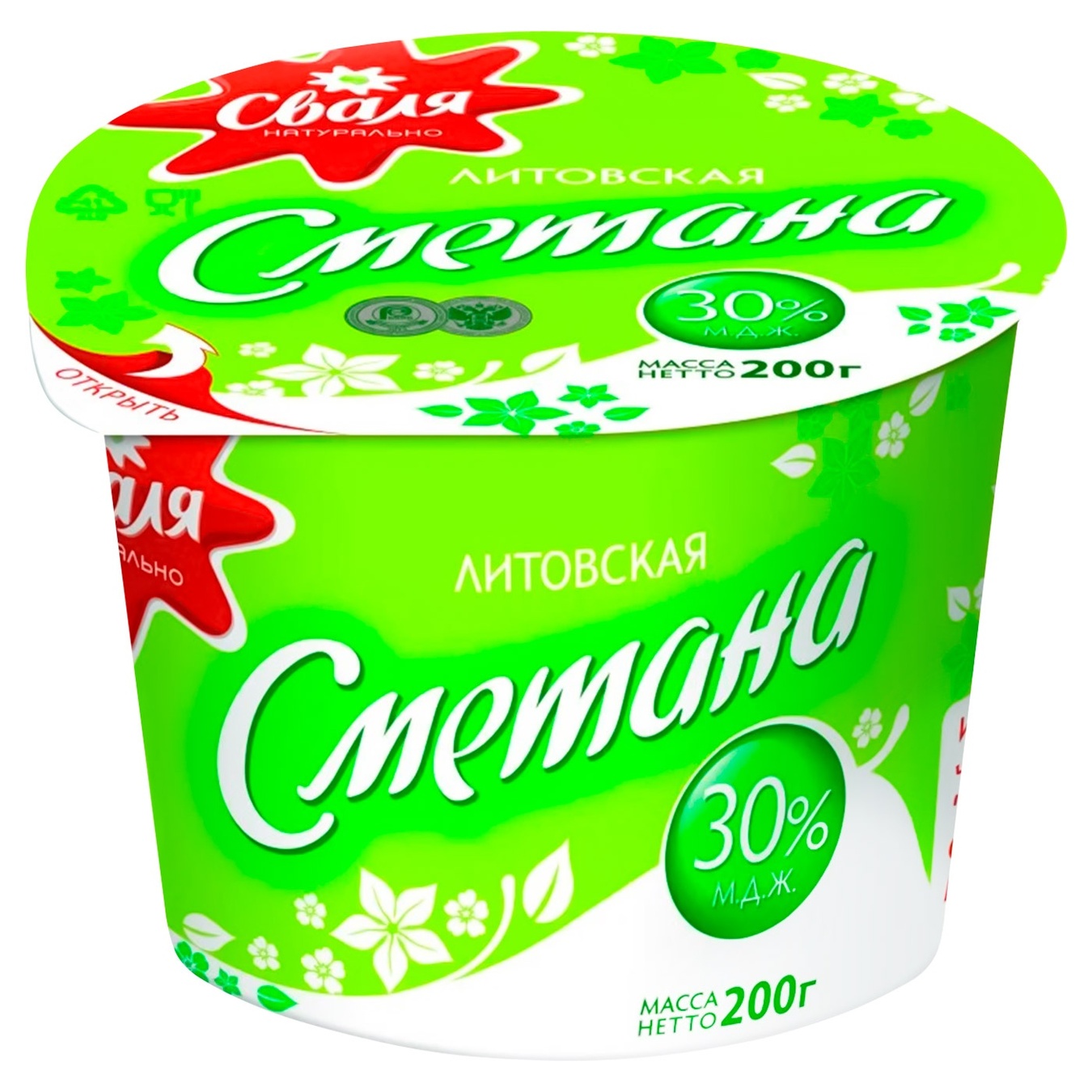 

Сметана Сваля 30% 200г пл/ст
