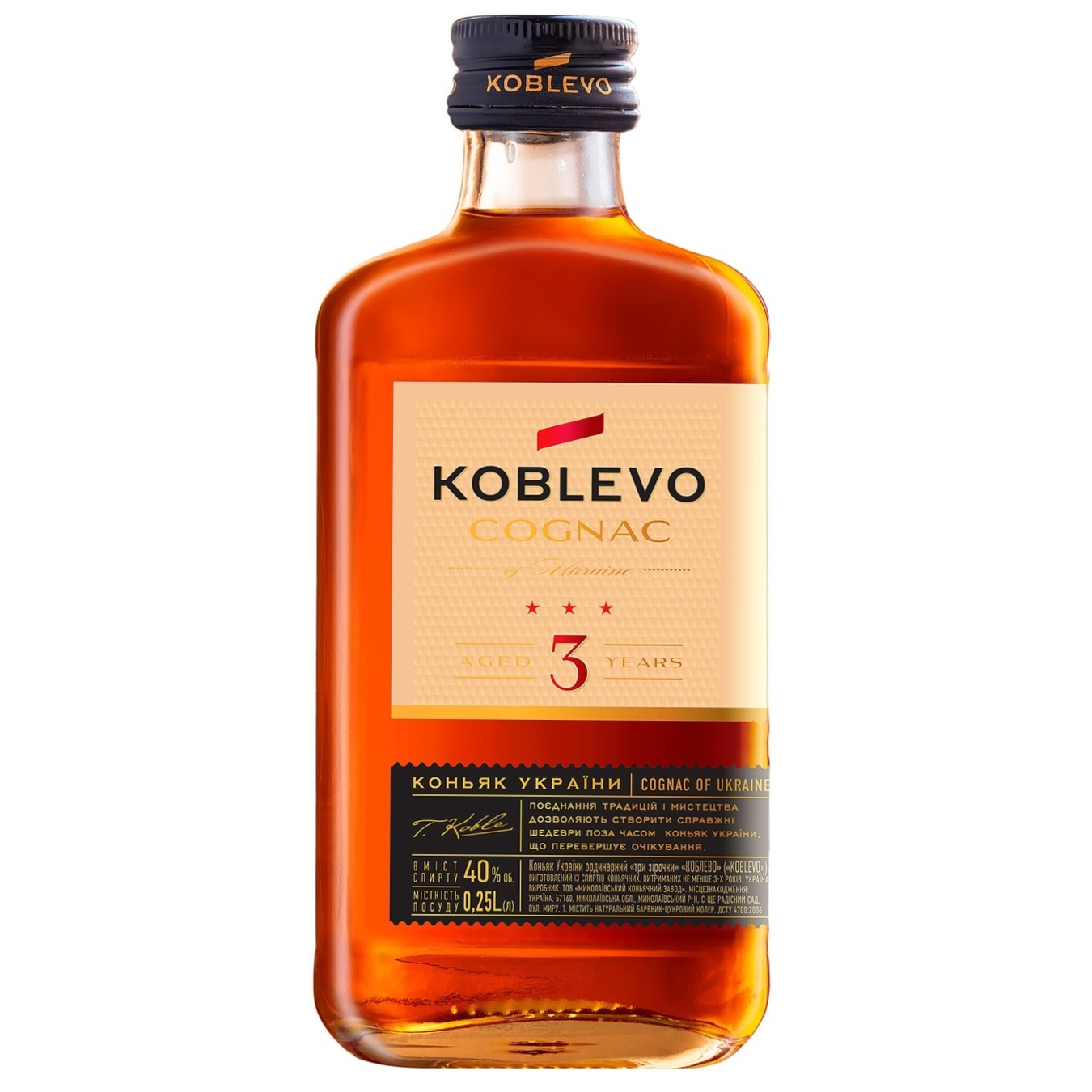 

Коньяк Коблево 3* 40% 250мл