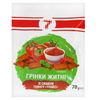 Semerka Rye Croutons with Spicy Tomato Flavor 70g - buy, prices for - photo 1