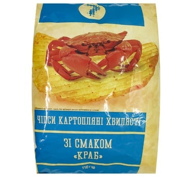 7 Wavy Chips with Crab Flavor 110g - buy, prices for COSMOS - photo 1