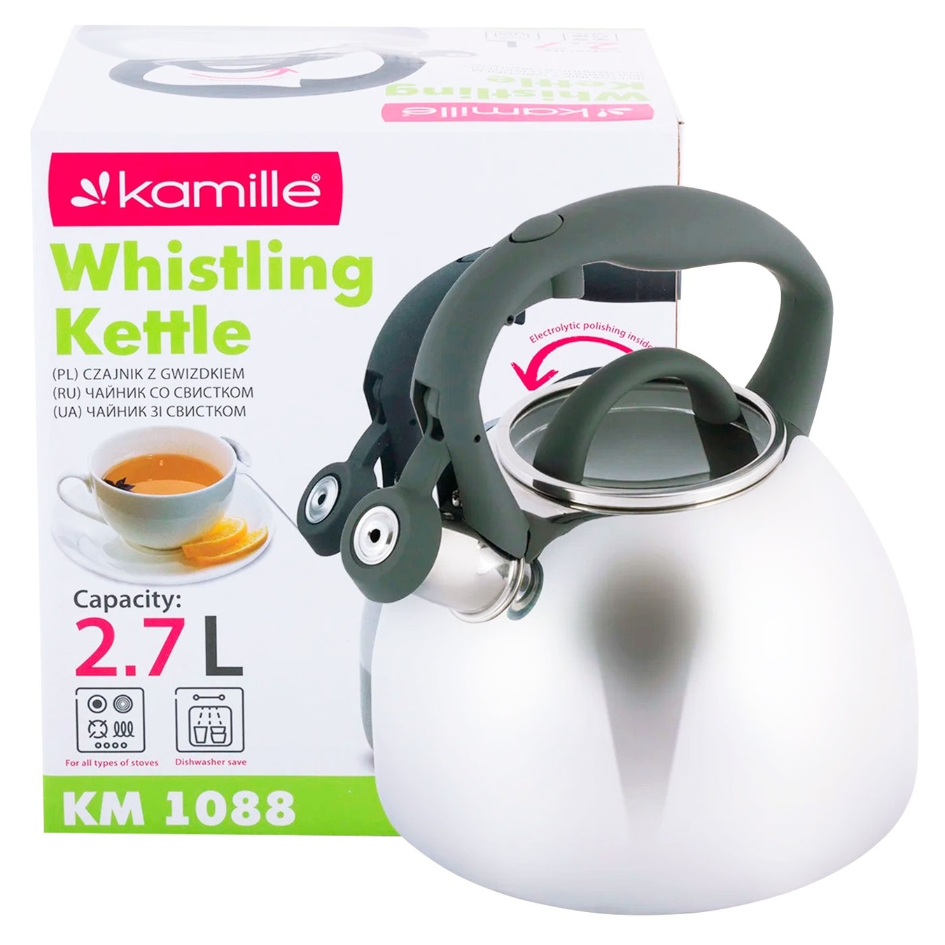 

Чайник Kamille со свистком 2,7л