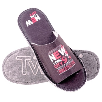 Twins New York Homemade Blue Felt Men's Slippers with an Open Toe 40/41s - buy, prices for - photo 1