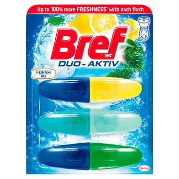 Bref Duo-Active Fresh Mix Toilet Block 3x50ml - buy, prices for MegaMarket - photo 1