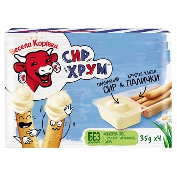 Vesela Korivka Soft cheese Dip & Crunch with breadsticks 45% 140g - buy, prices for NOVUS - photo 2