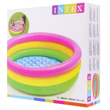 Бассейн Intex Три цвета надувной 86*25см - купить, цены на Auchan - фото 1