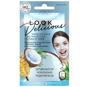 Eveline Look Delicious Coconut-mango Bio Face Mask with Natural Scrub 10ml