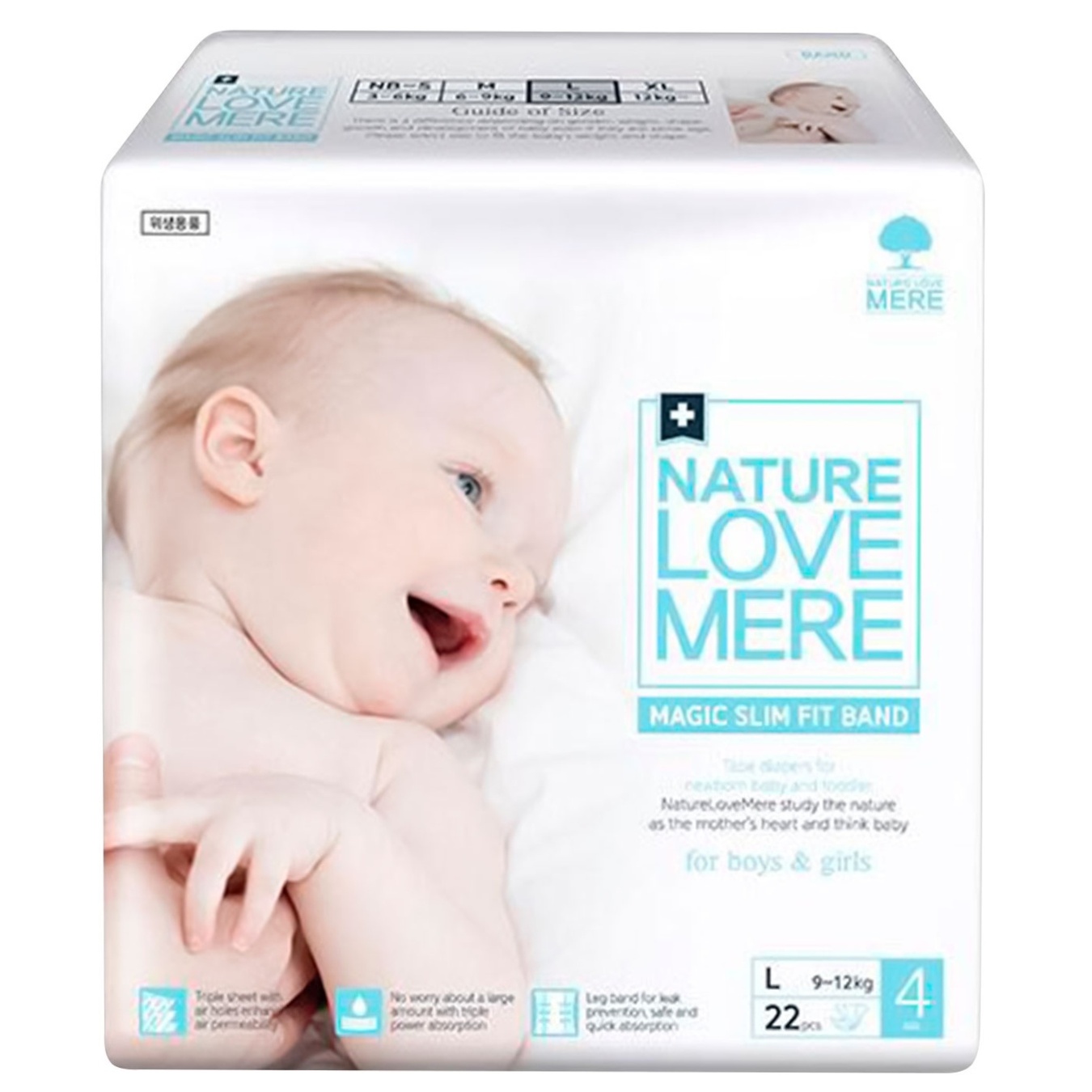 

Подгузники Nature Love Mere Magic Slim Fit Band 9-12кг 22шт