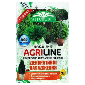 Добриво Агросвіт Agriline кристалічне для декоративних насаджень 30г - купити, ціни на Auchan - фото 1