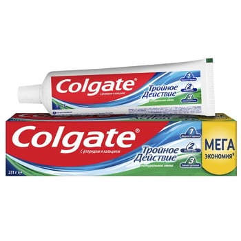 Зубная паста Colgate Тройное действие Натуральная мята антибактериальная от кариеса 150мл - купить, цены на NOVUS - фото 1