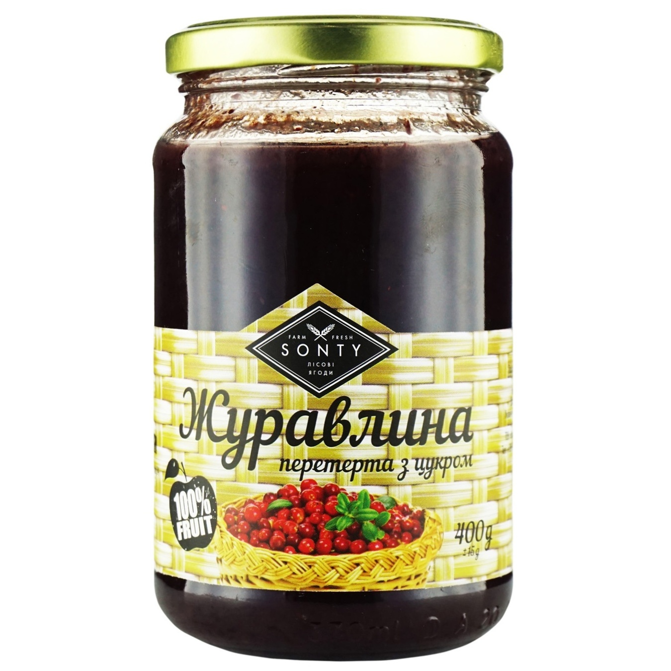 

Клюква перетертая с сахаром Sonty 400г