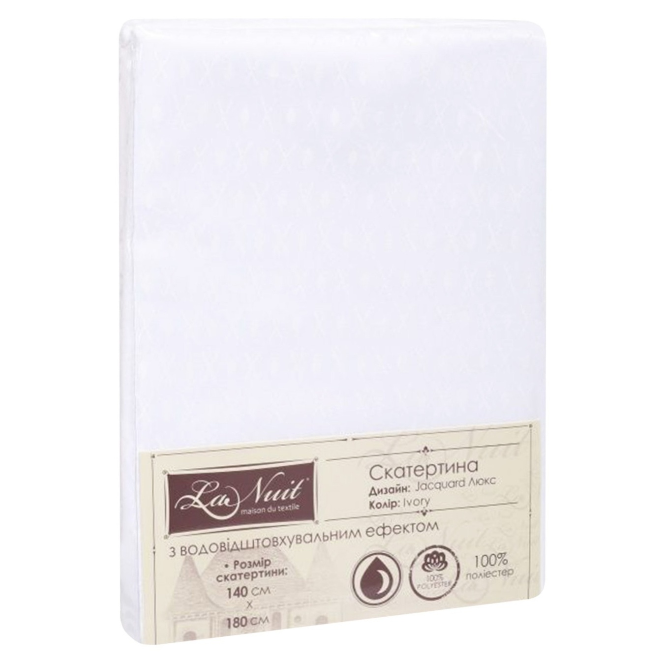 

Скатерть La Nuit Jacquard Ivory Люкс водонепроницаемая 140х180см