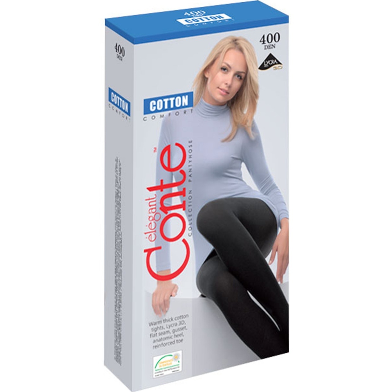 

Колготки женские Conte Elegant Cotton Comfort неро 2р 400ден