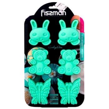 Fissman Butterfly Bear Rabbit Silicone Baking Form for Cupcakes 26x18.3x2.8cm 6pcs - buy, prices for - photo 1