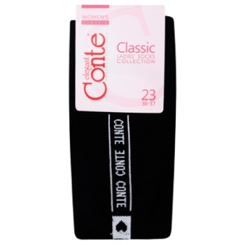 Conte Elegant Classic Cotton Black Women's Socks 23s - buy, prices for NOVUS - photo 1