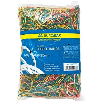 Buromax Jobmax Elastic Bands for Money assorted 200g - buy, prices for MegaMarket - photo 1