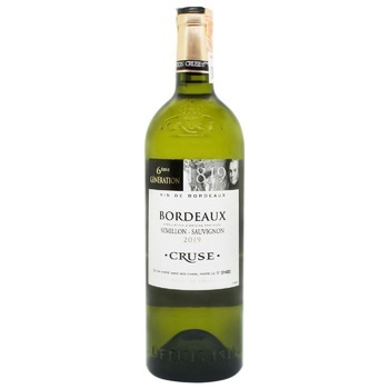 Cruse Bordeaux 6th Generation White Dry Wine 12% 0.75l - buy, prices for ULTRAMARKET - photo 1