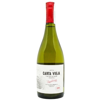 Вино Carta Vieja Chardonnay белое сухое 13,5% 0,75л - купить, цены на КОСМОС - фото 1