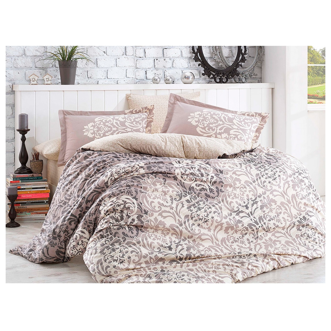 

Комплект постельного белья Hobby Flannel Serenity серый 200х220 2х50х70см