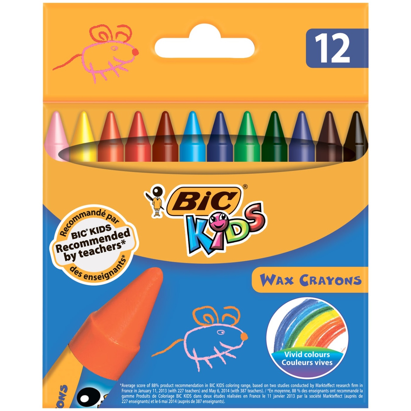 

Мелки BIC восковые цветные 12 цветов