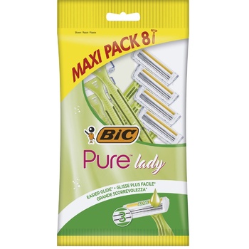 Бритва женская BIC Pure 3 lady 8шт - купить, цены на Auchan - фото 1