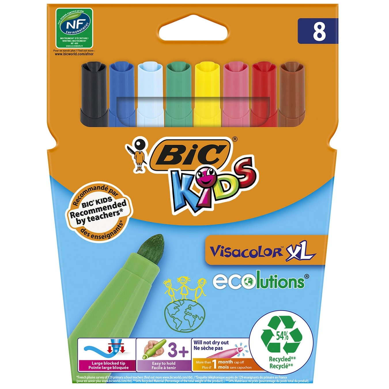 

Фломастеры BIC Kids Visacolor XL 8шт