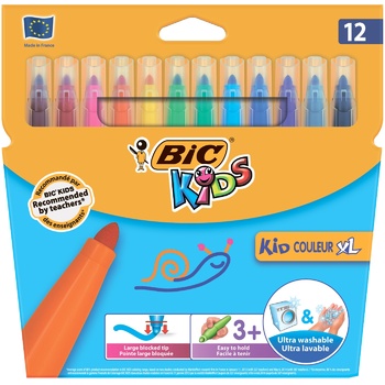 Фломастеры BIC Kids Couleur XL 12шт - купить, цены на ULTRAMARKET - фото 1