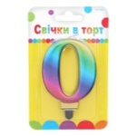 Свеча Party Favors Цифра 0 Цветная