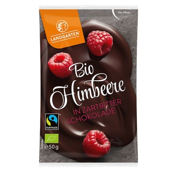 Landgarten Raspberry in Dark Organic Chocolate 50g - buy, prices for COSMOS - photo 1