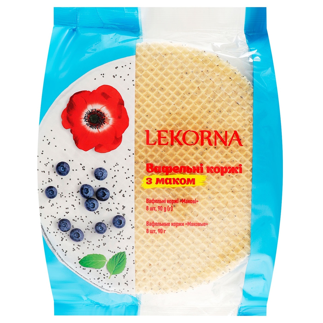 

Коржи вафельные Lekorna с маком 90г