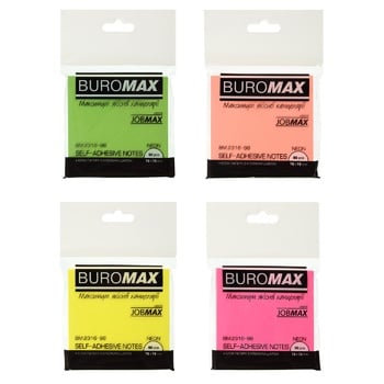 Buromax Neon Block of Paper for Notes 76x76mm 80p. assortment