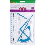 Комплект ZiBi Линейка Kids Line 15см 2 угольника транспортир с полоской